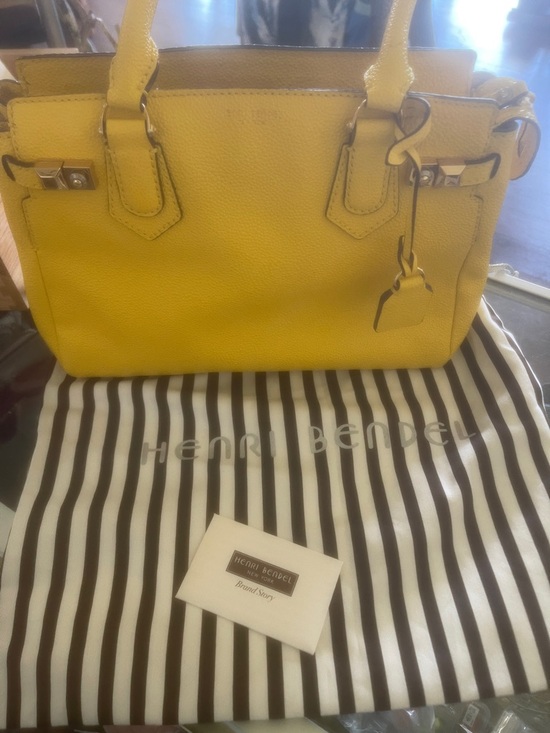 henri bendel Handbags - henri bendel Yellow Pebbled Leather Satchel